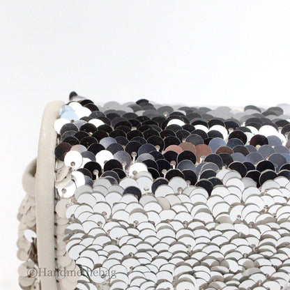 Marc Jacobs The Mini J Marc Shoulder Cream Sequined Bag