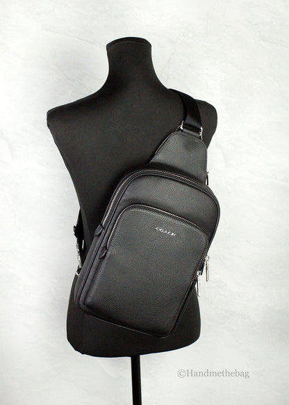 Coach Ethan Black Leather Sling Pack Shoulder Bag